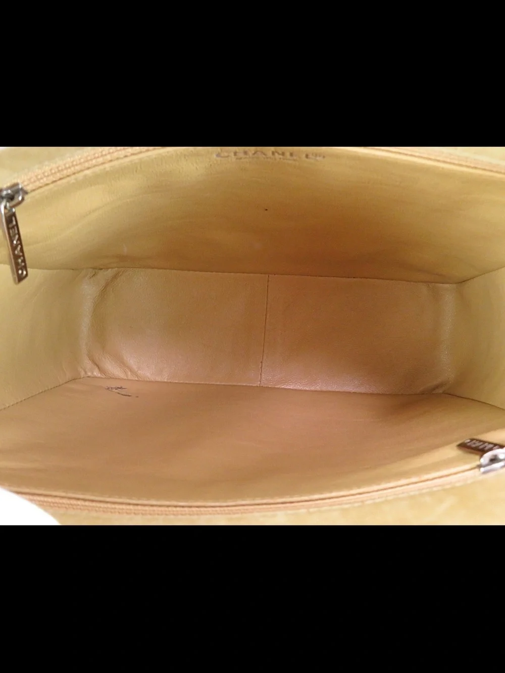 CHANEL Mustard Yellow Patent Quilted Tote Bag